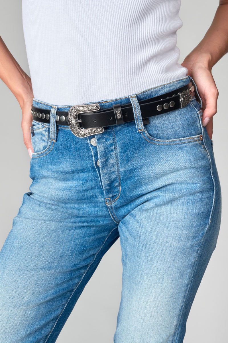 Ceinture Nigelle en cuir noire