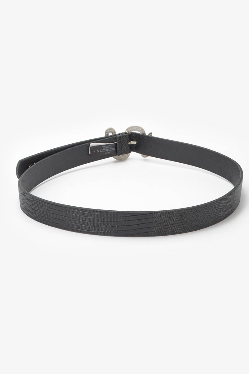 Ceinture Pensee à motif python noir