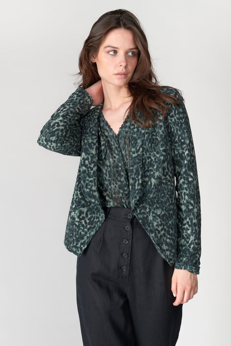 Veste blazer Camote à motif léopard