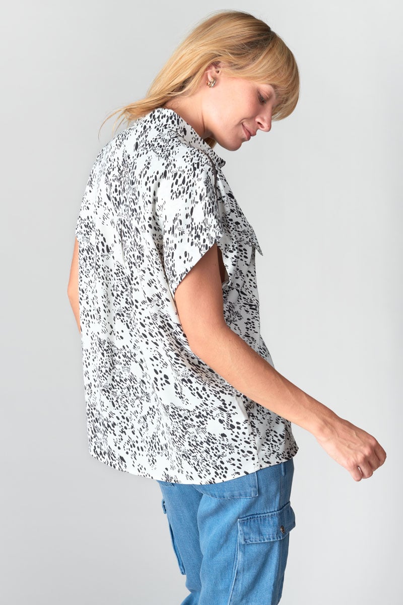Chemise Dahlia noir et blanche à motif