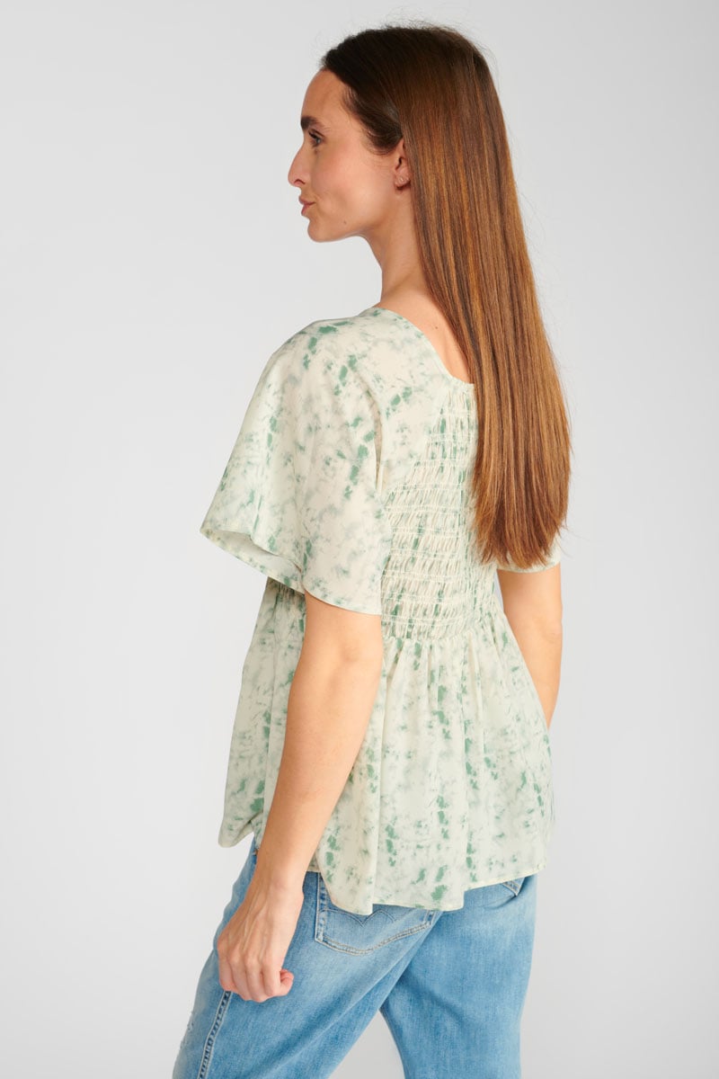 Top Joani tie and dye vert d'eau