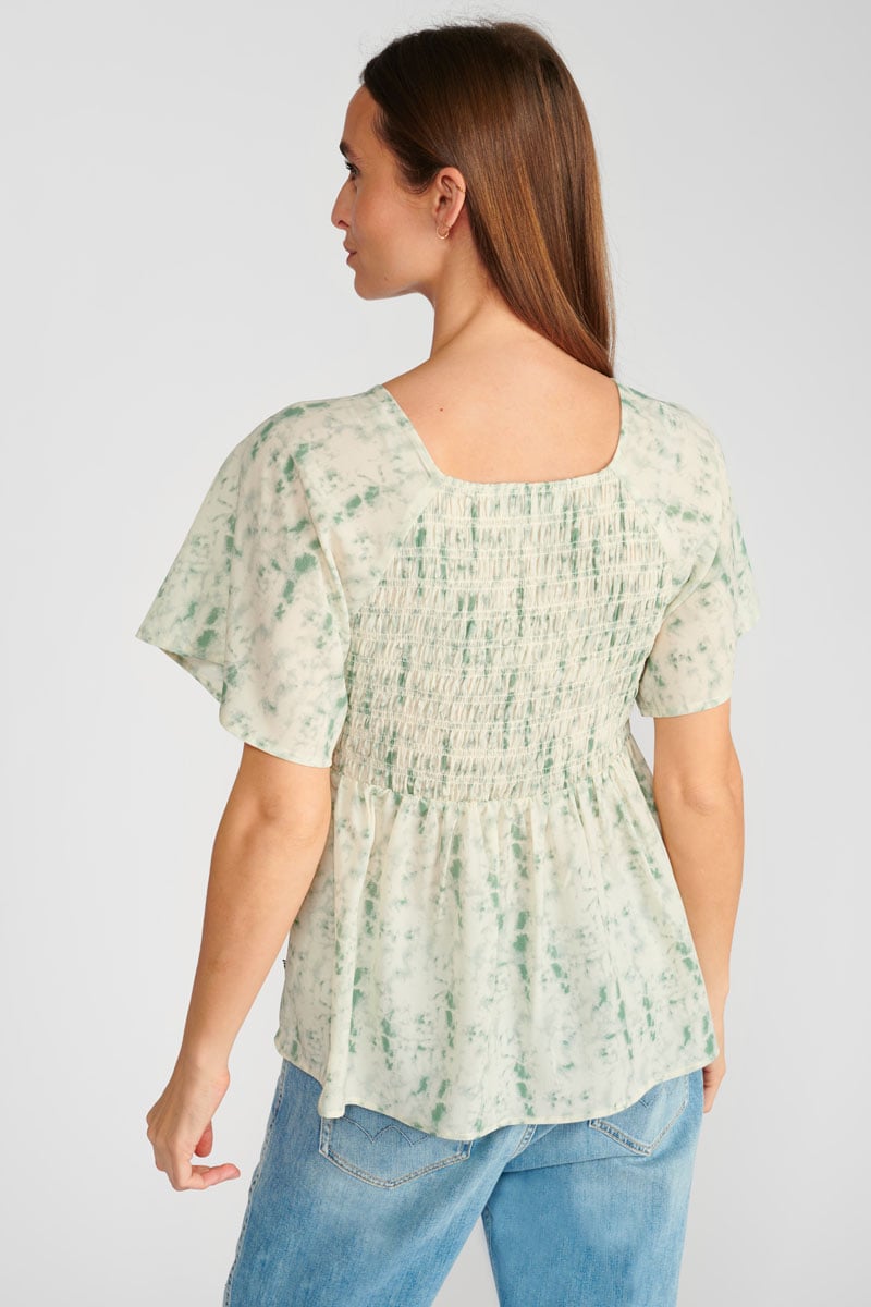 Top Joani tie and dye vert d'eau