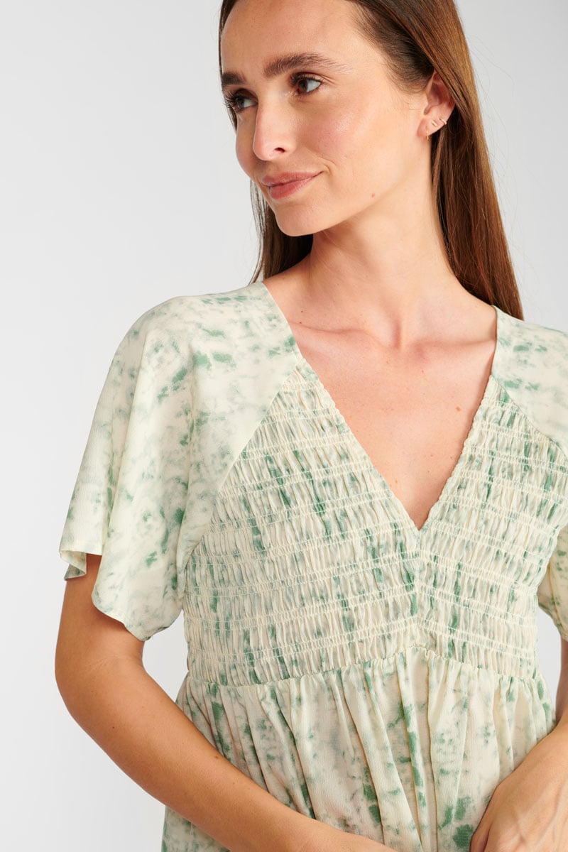 Top Joani tie and dye vert d'eau