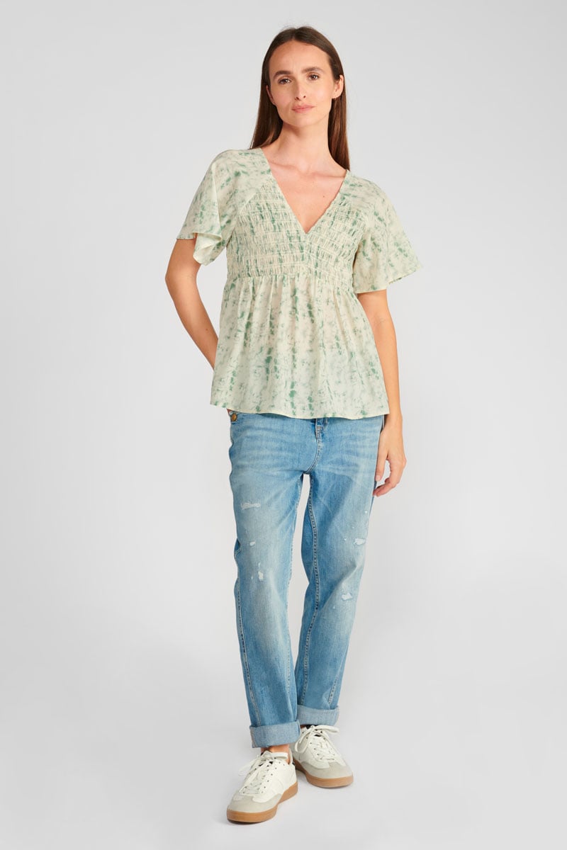 Top Joani tie and dye vert d'eau