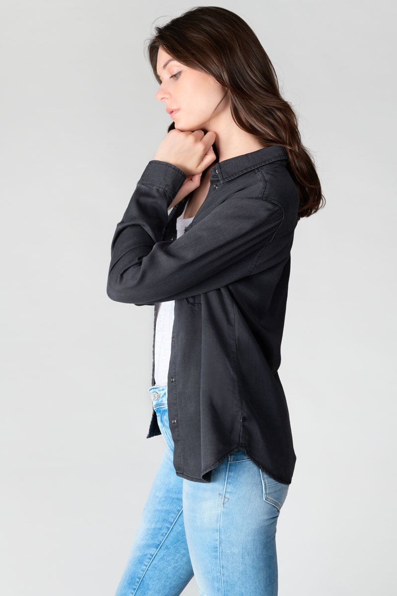 Chemise Laelia en tencel noir