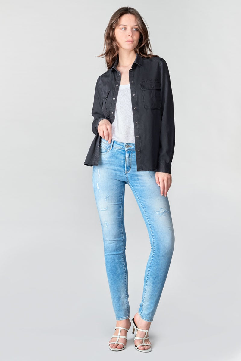 Chemise Laelia en tencel noir