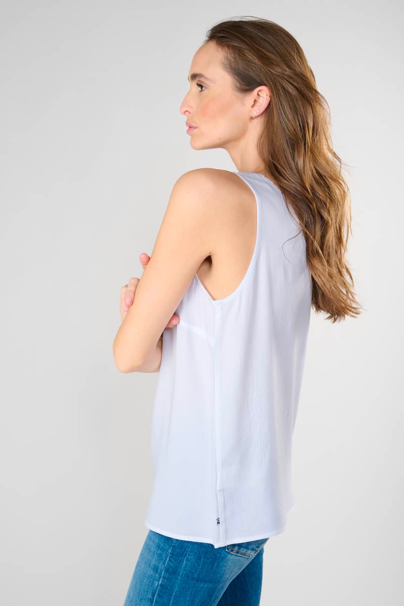 Top Marjoli en tencel blanc