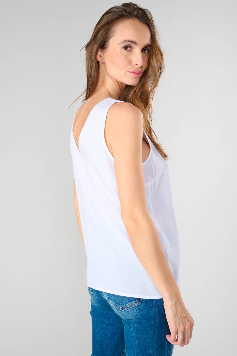 Top Marjoli en tencel blanc