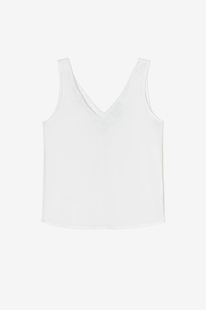Top Marjoli en tencel blanc