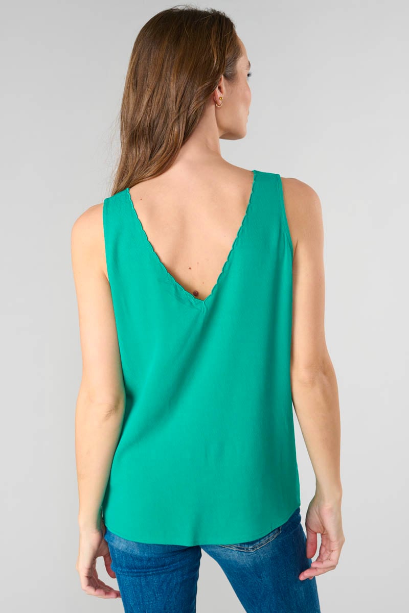 Top Marjoli en tencel vert émeraude
