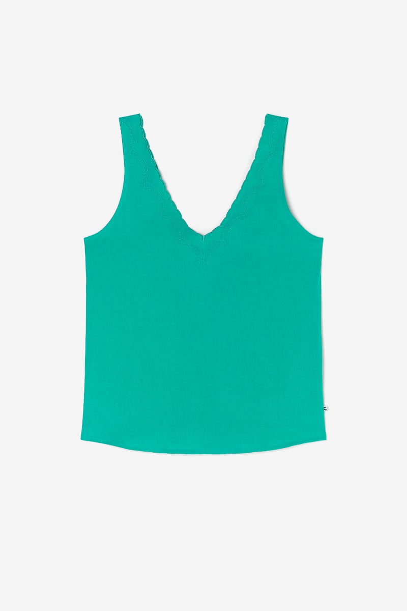 Top Marjoli en tencel vert émeraude