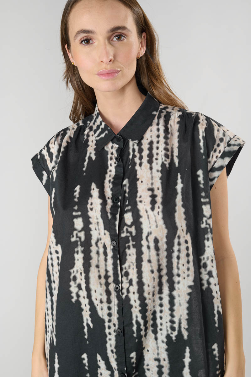 Chemise Natali tie and dye noir