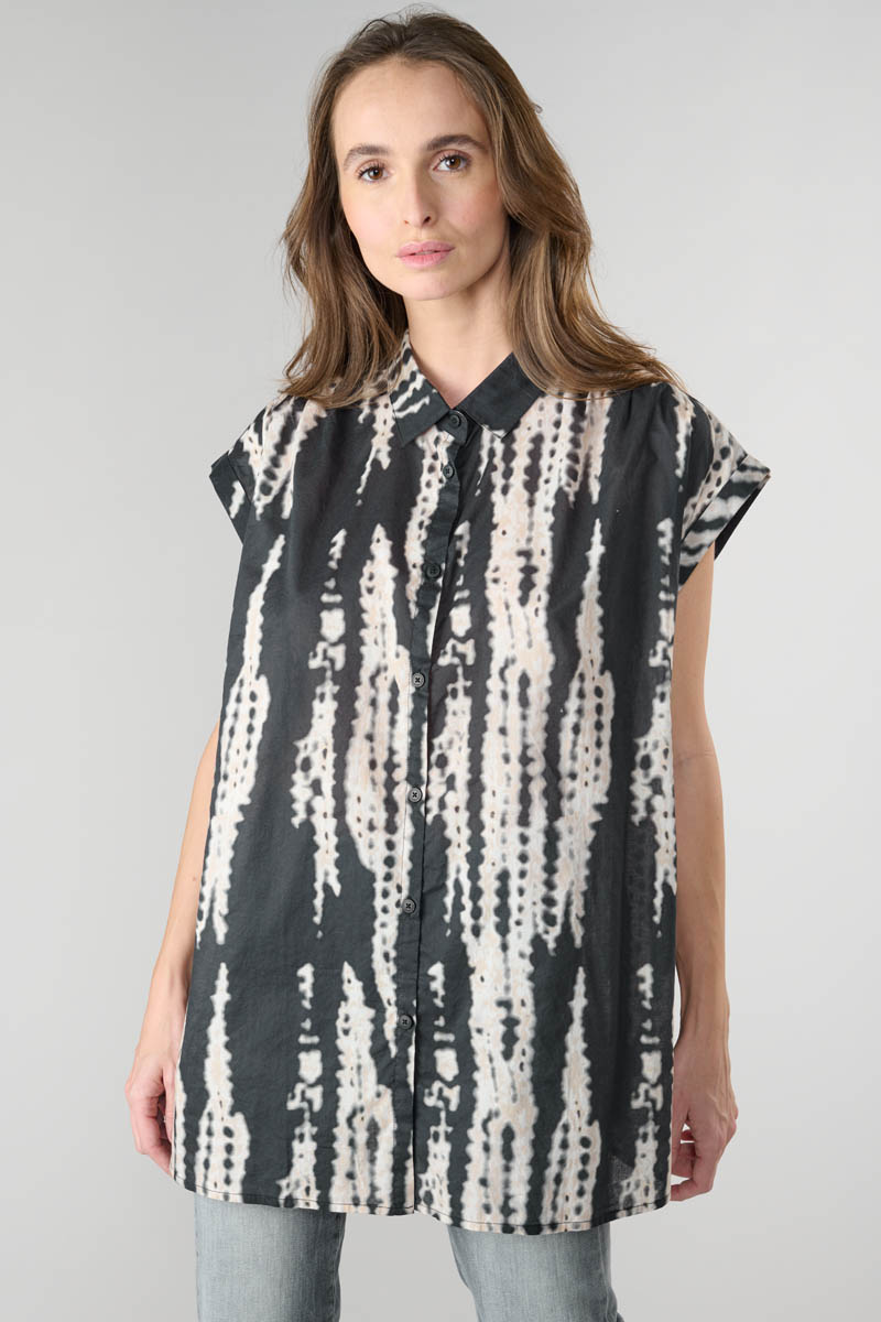 Chemise Natali tie and dye noir