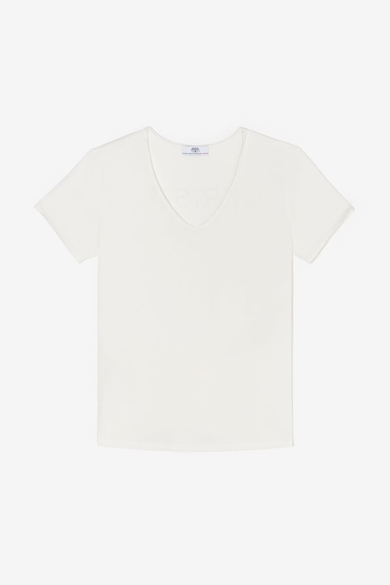 T-shirt Parodia blanc brodé