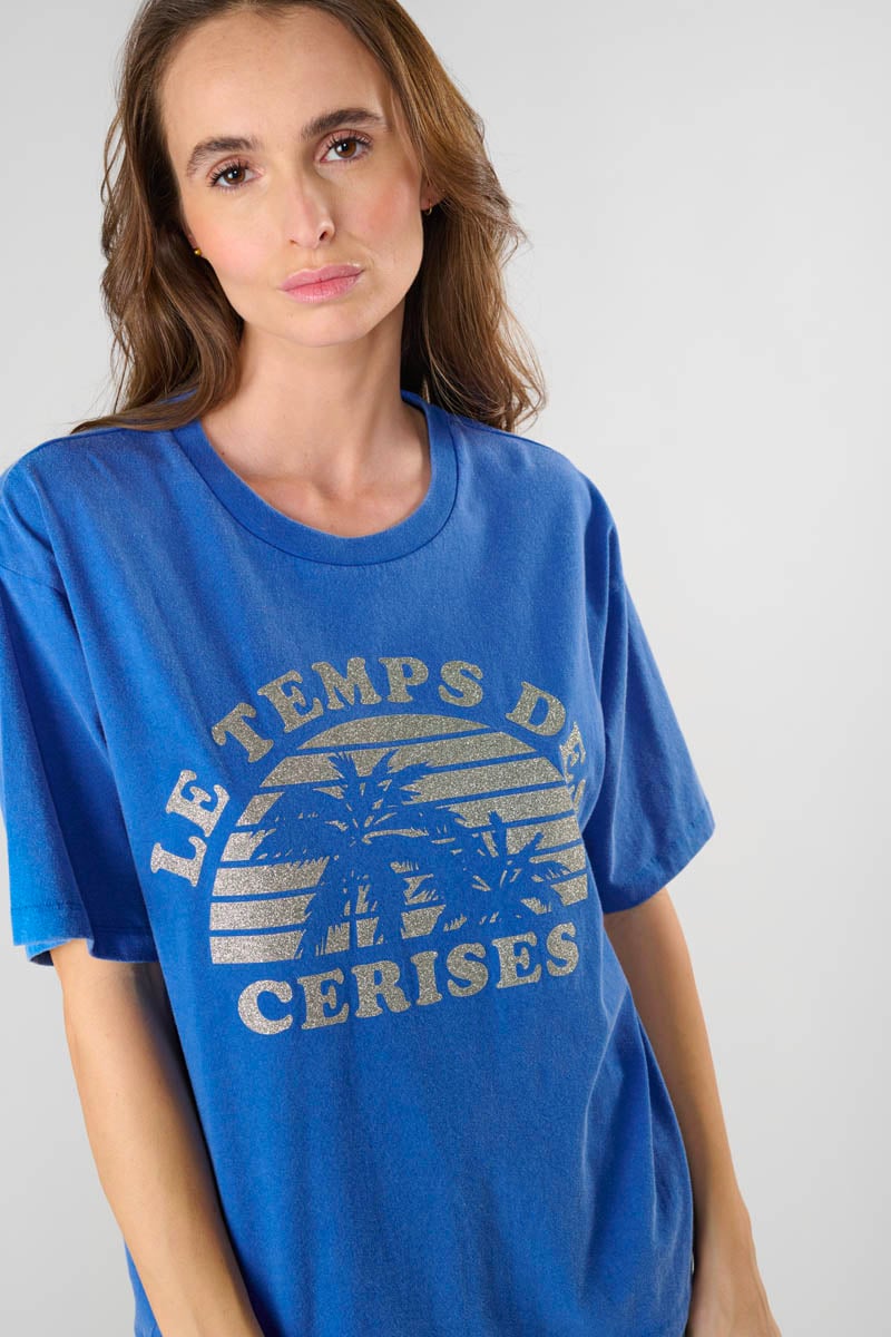 T-shirt Riley bleu imprimé