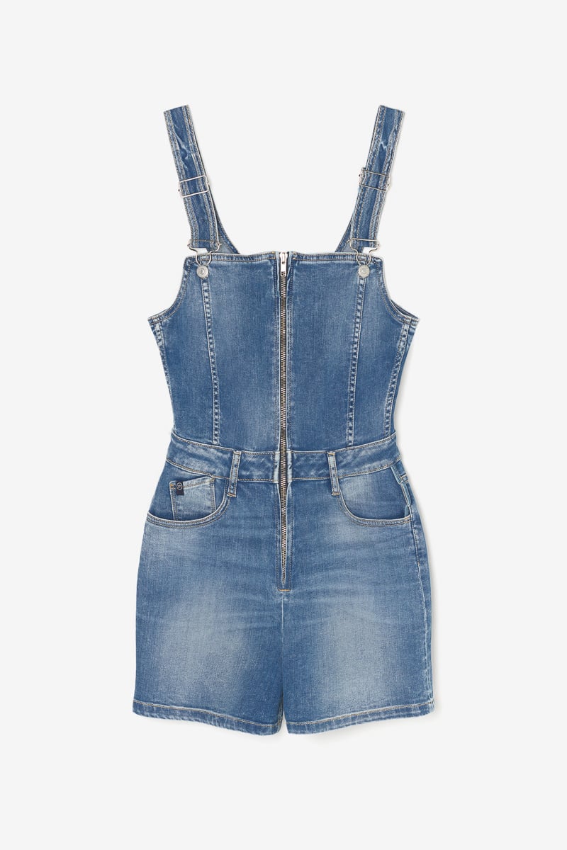 Salopette short Sofia en jeans bleu