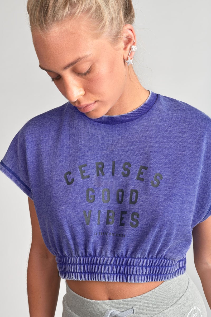 Sweat court Naellegi bleu