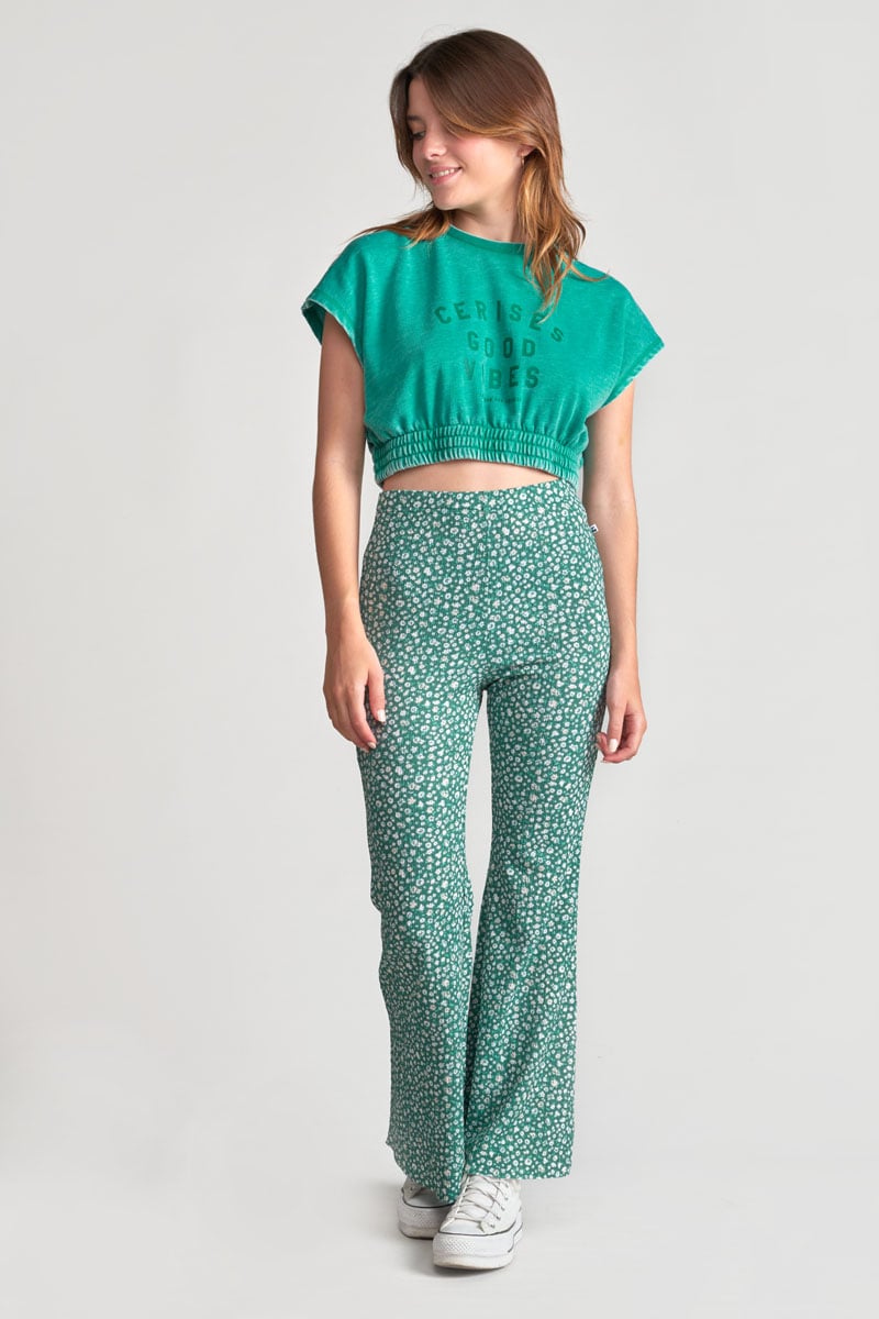 Sweat court Naellegi vert menthe