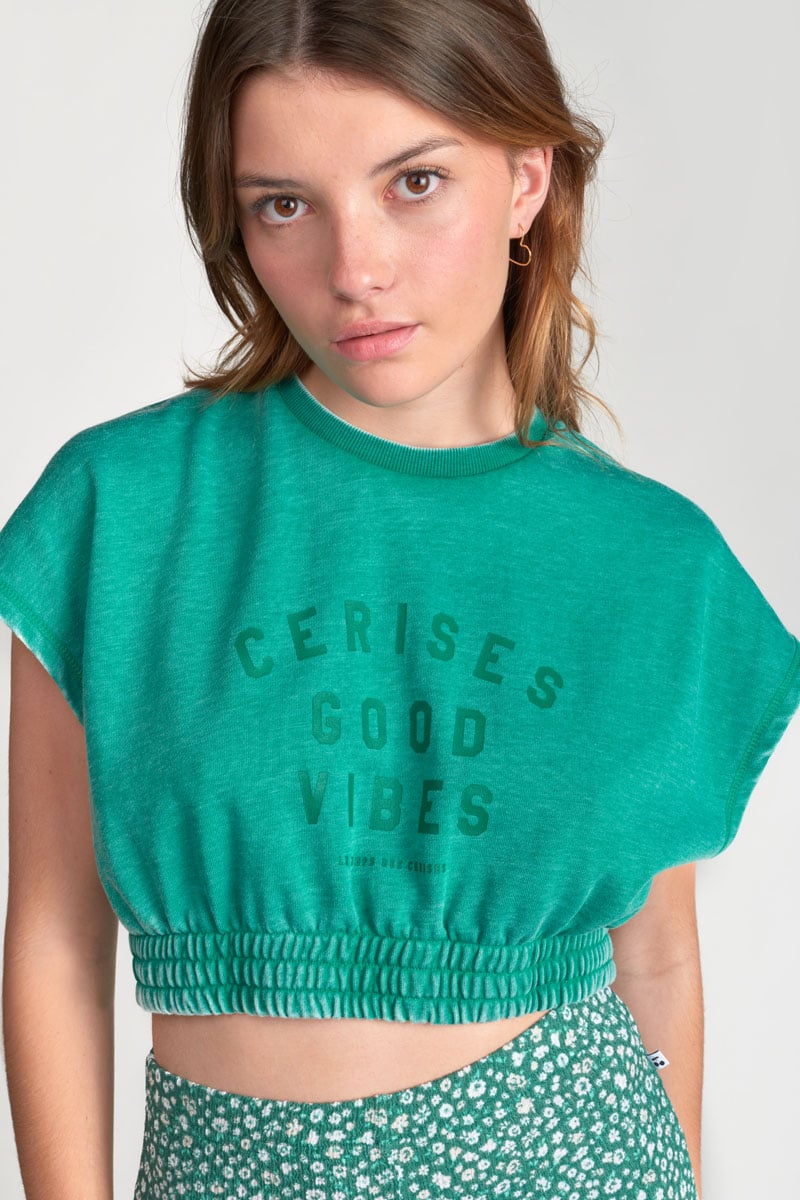 Sweat court Naellegi vert menthe