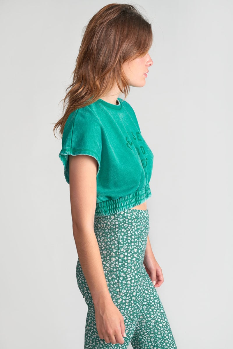 Sweat court Naellegi vert menthe