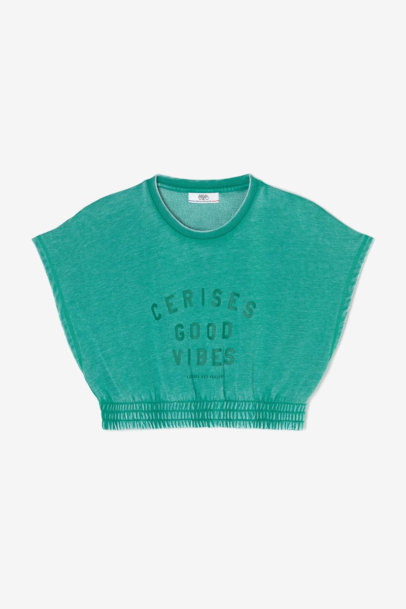 Sweat court Naellegi vert menthe