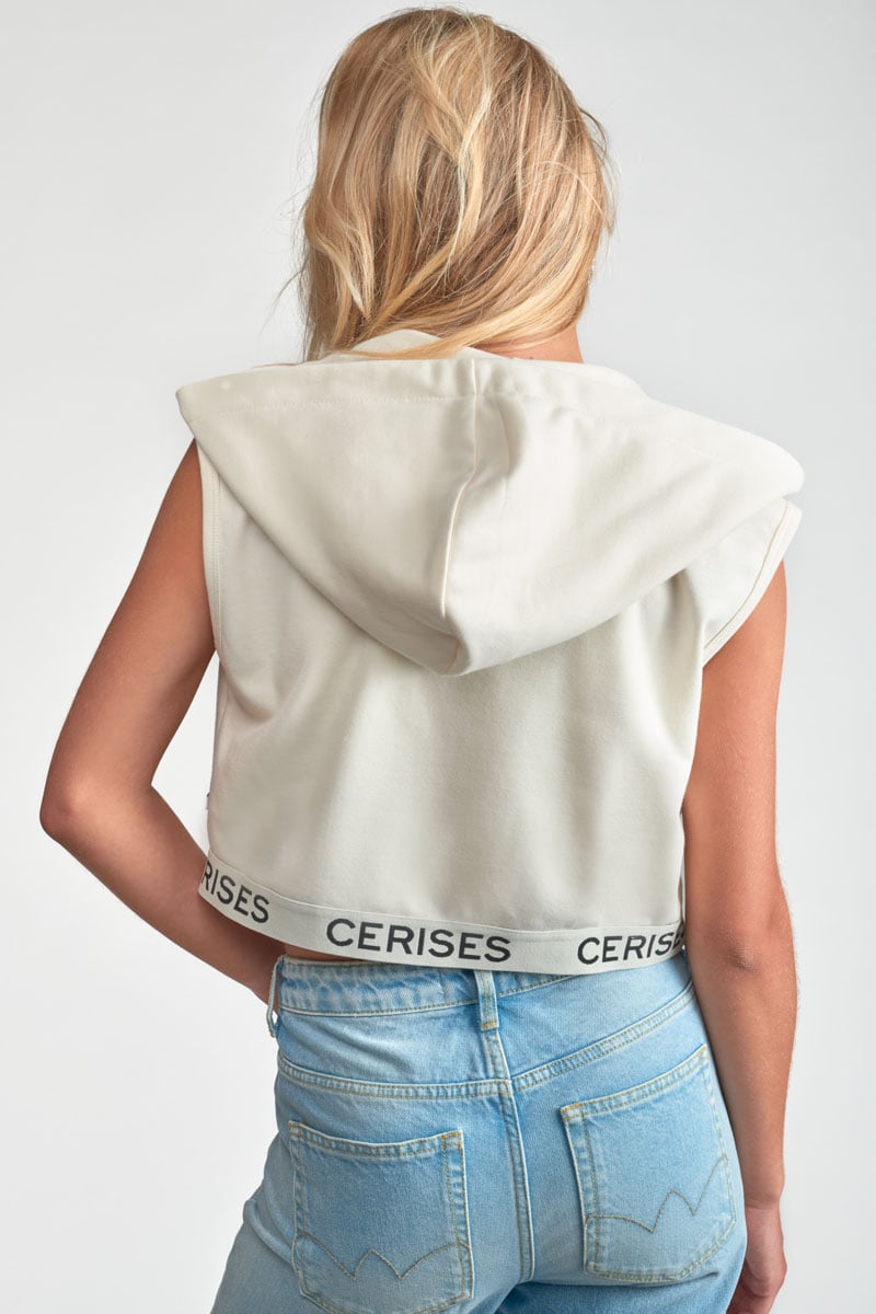 Veste zippée Ounagi crème