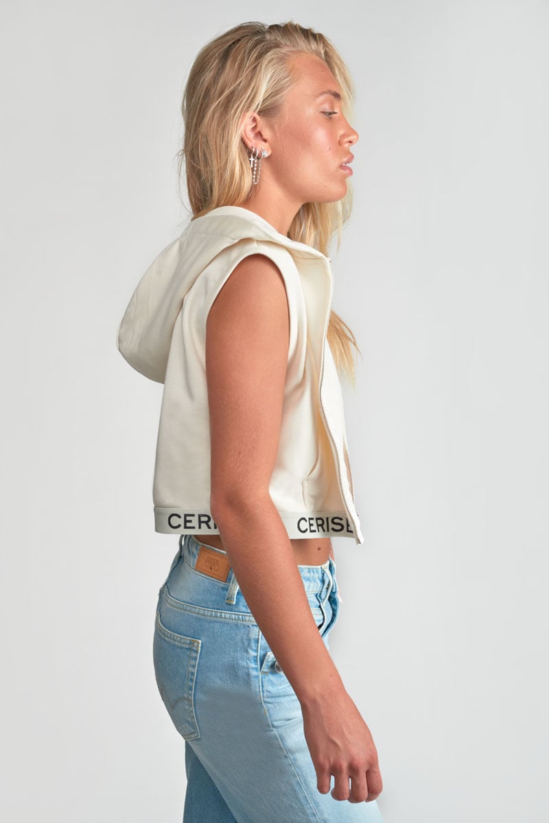 Veste zippée Ounagi crème