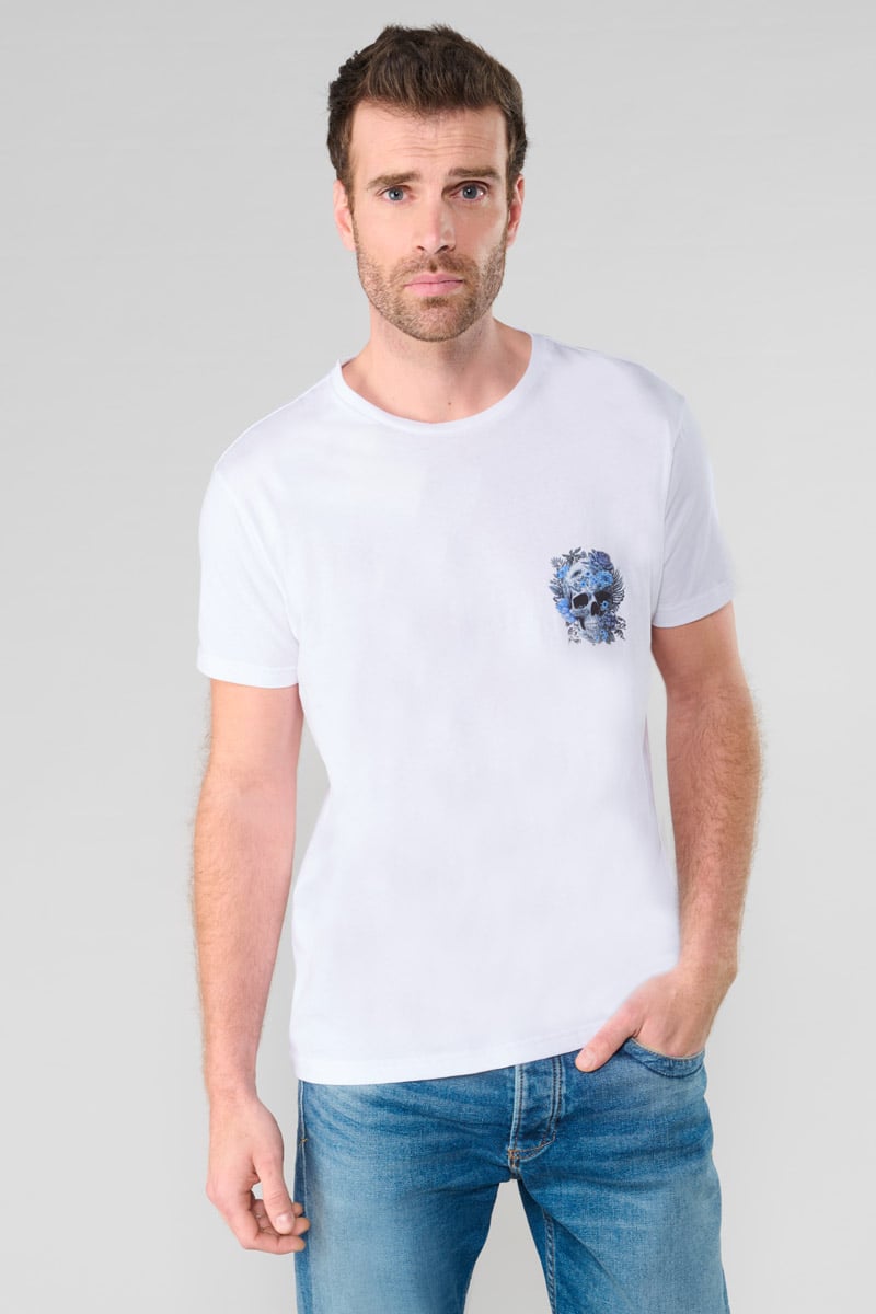 T-shirt Santiago blanc imprimé