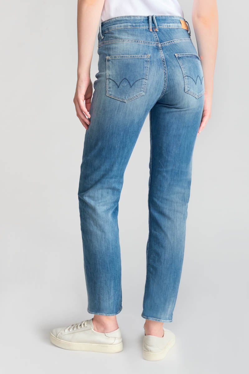 Jeans 400/18 mom Basic taille haute 7/8ème destroy bleu N°4
