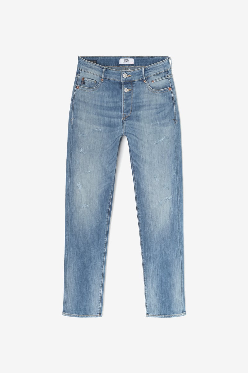 Jeans 400/18 mom Basic taille haute 7/8ème destroy bleu N°4