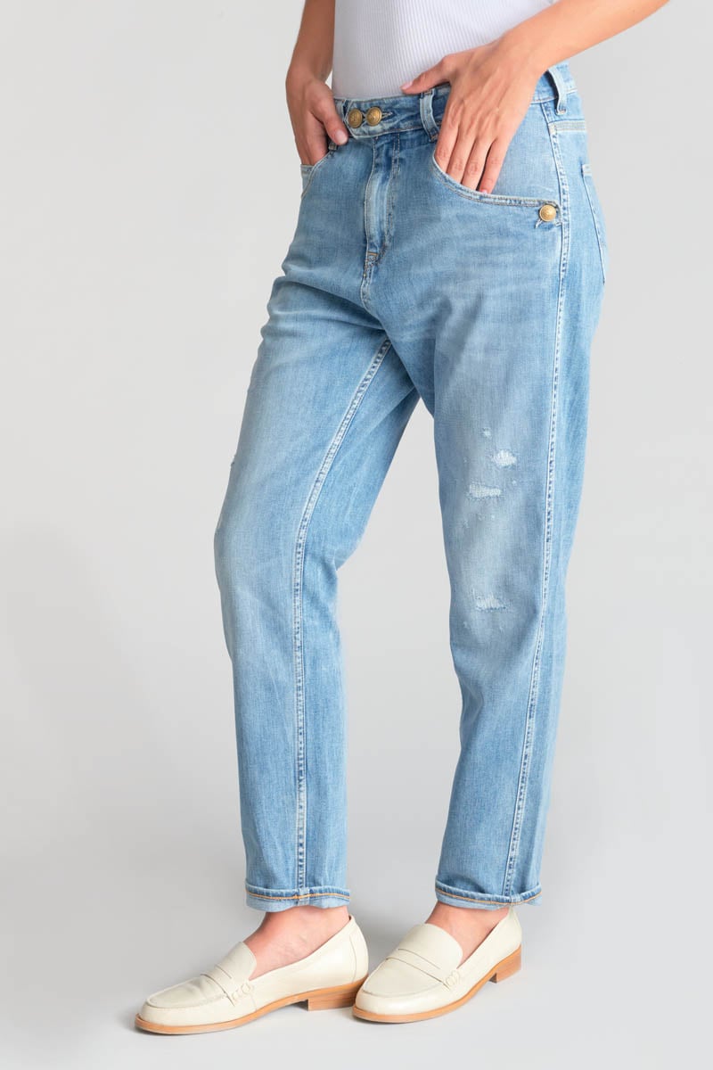 Jeans 400/60 girlfriend Mana taille haute destroy bleu N°5