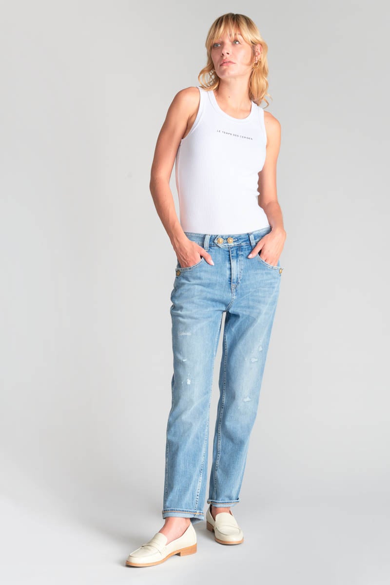 Jeans 400/60 girlfriend Mana taille haute destroy bleu N°5