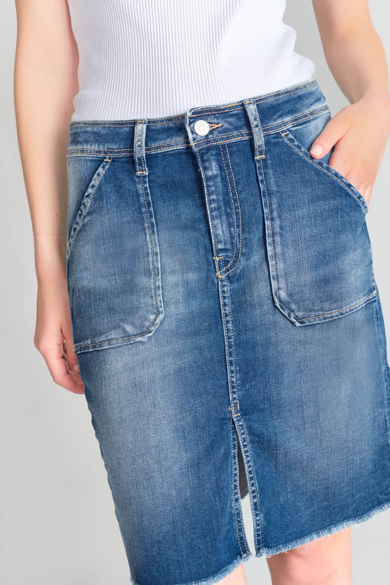 Jupe Ledisi en jeans bleu délavé