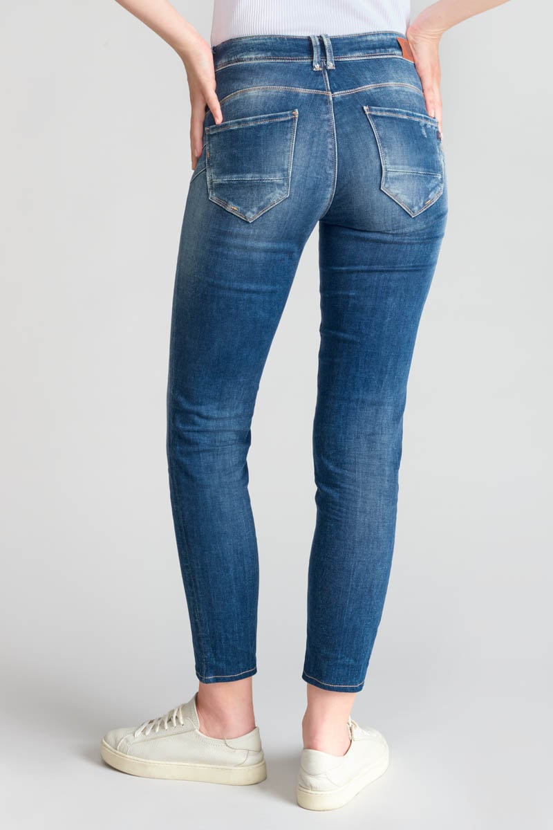 Jeans pulp slim Lem taille haute 7/8ème destroy bleu N°2