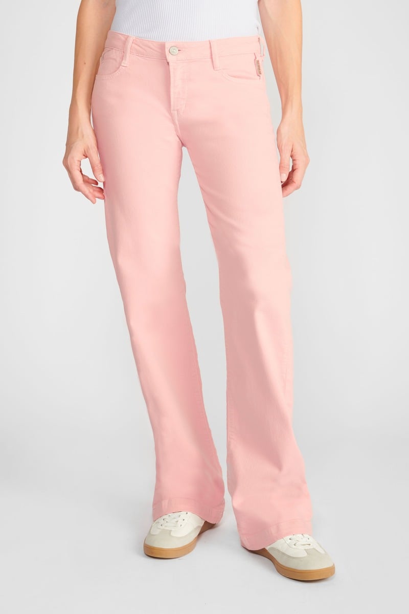 Jeans flare Maes rose pastel