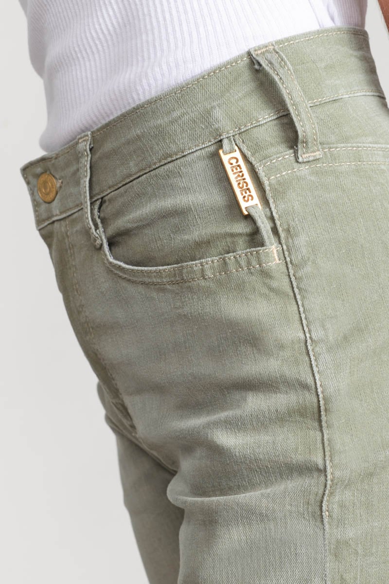 Marylou 400/17 mom taille haute 7/8ème jeans kaki