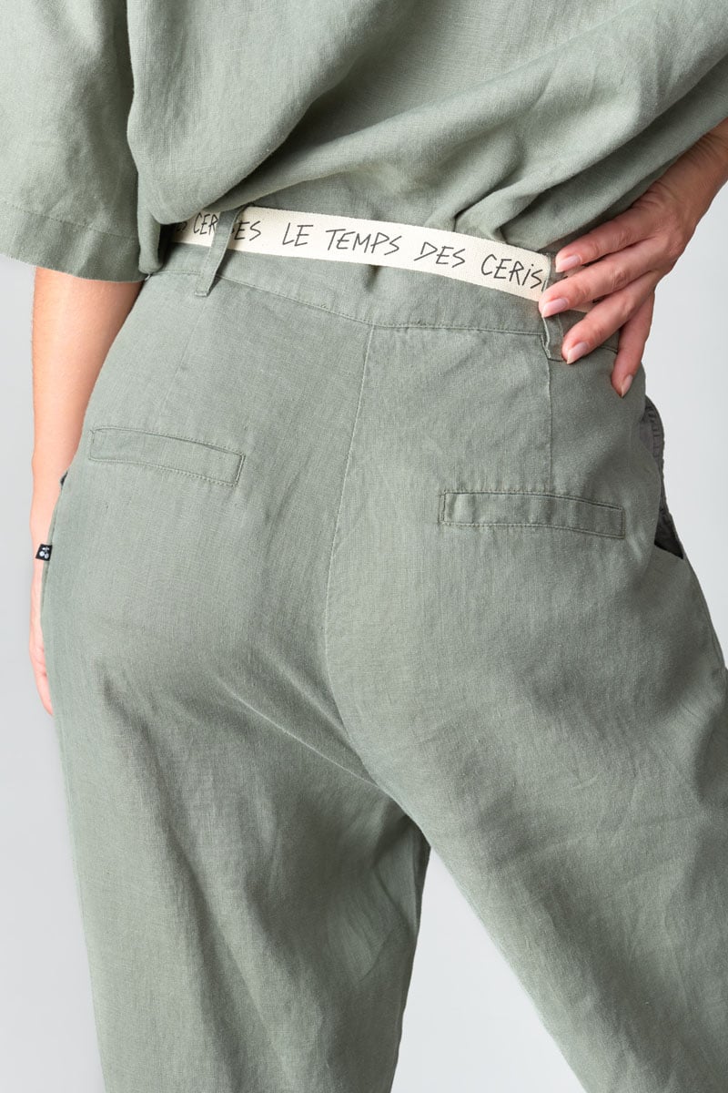 Pantalon en lin Rufa kaki
