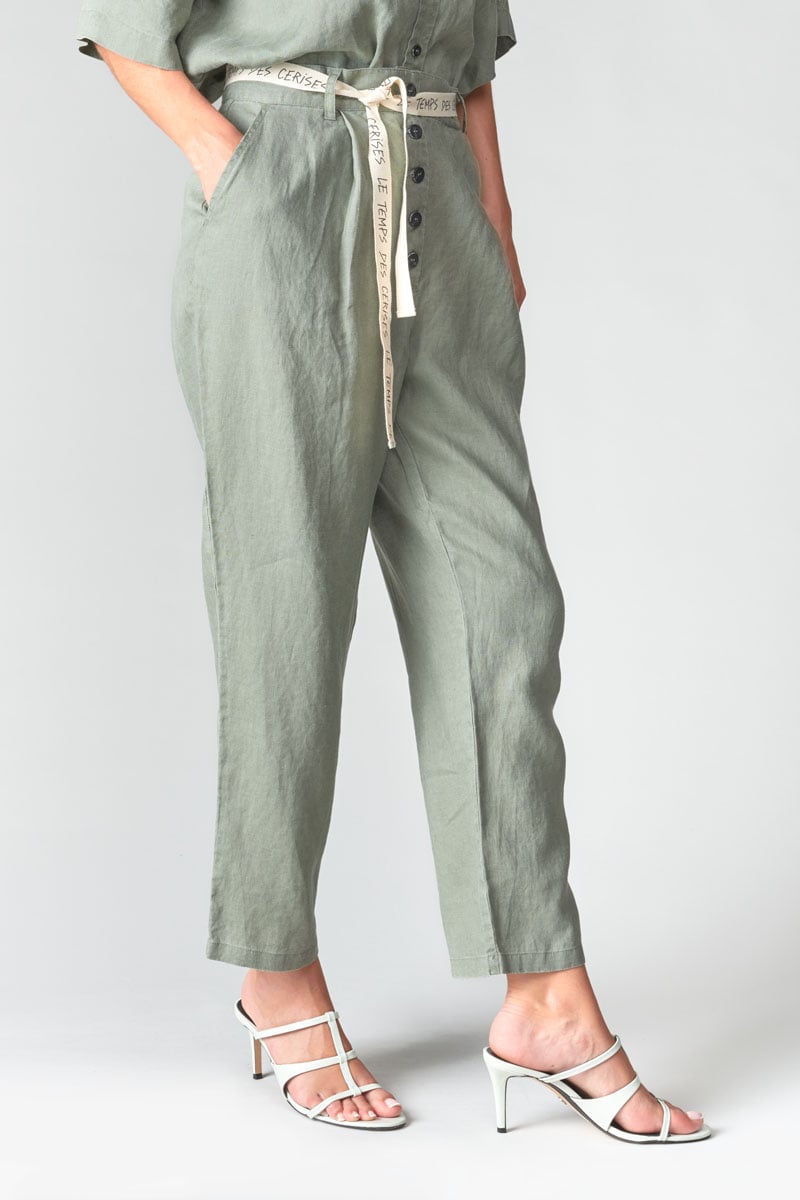 Pantalon en lin Rufa kaki