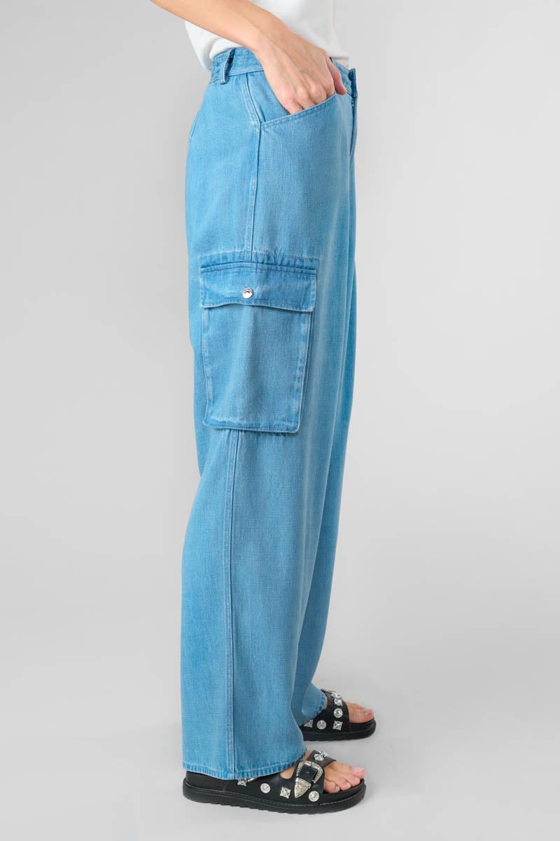 Pantalon Scaevo en jeans tencel bleu
