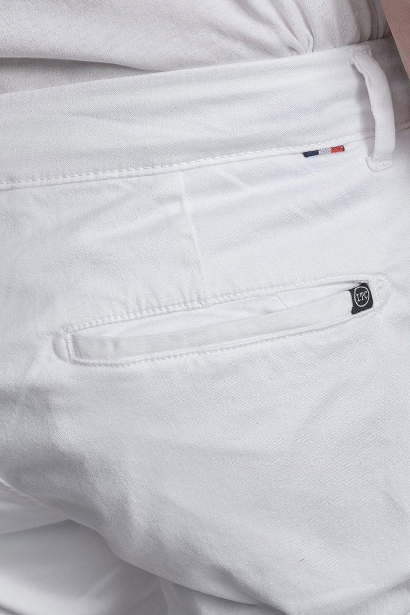 Pantalon chino large Cesar blanc