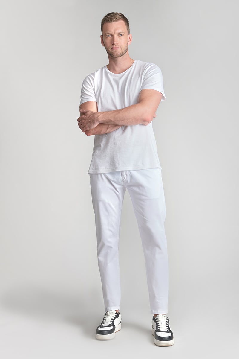 Pantalon chino large Cesar blanc