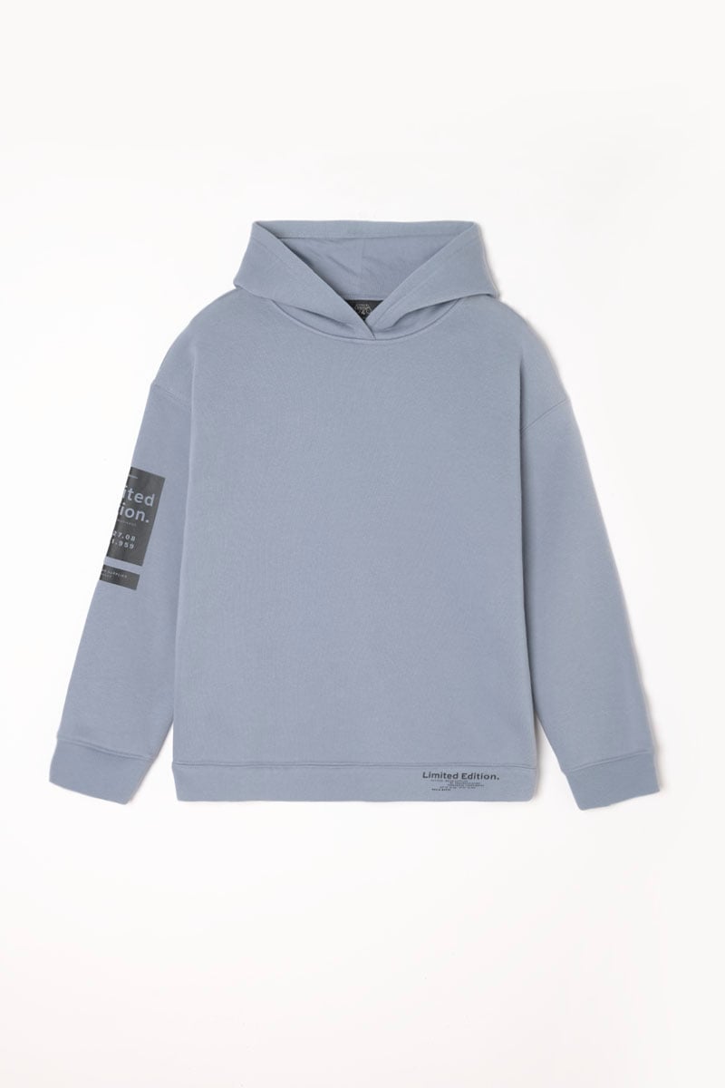 Sweat à capuche Ruinobo bleu-gris