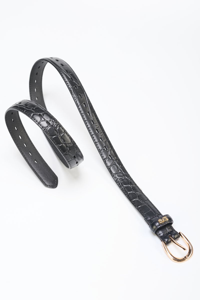Ceinture Maite en cuir noir