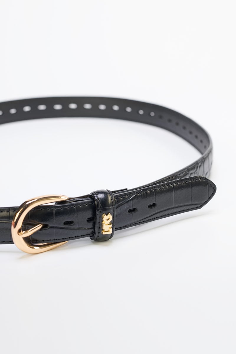 Ceinture Maite en cuir noir