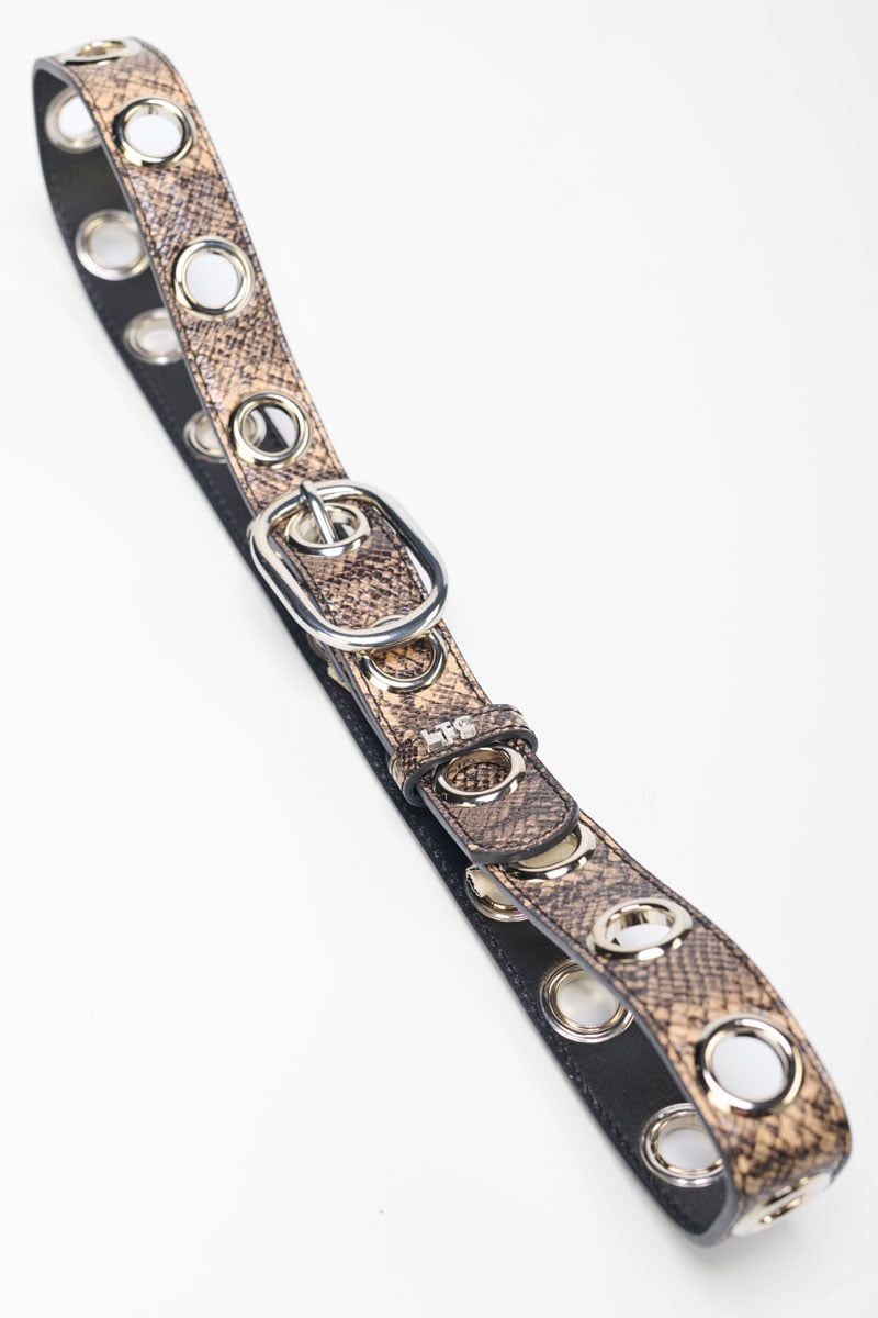 Ceinture Renate en cuir à motif python