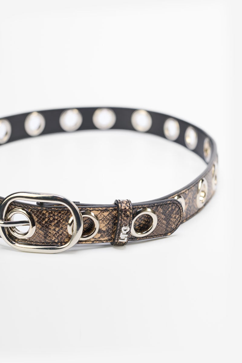 Ceinture Renate en cuir à motif python