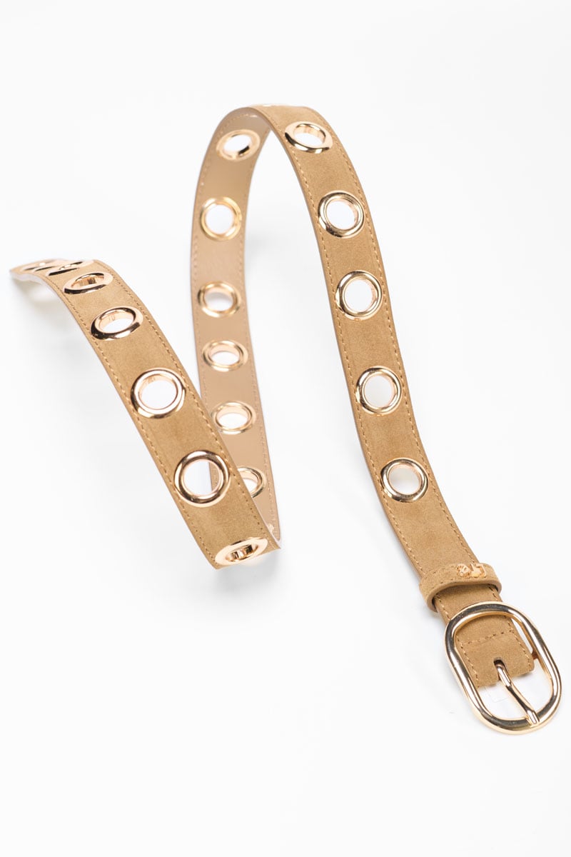 Ceinture Wilden en cuir velours marron