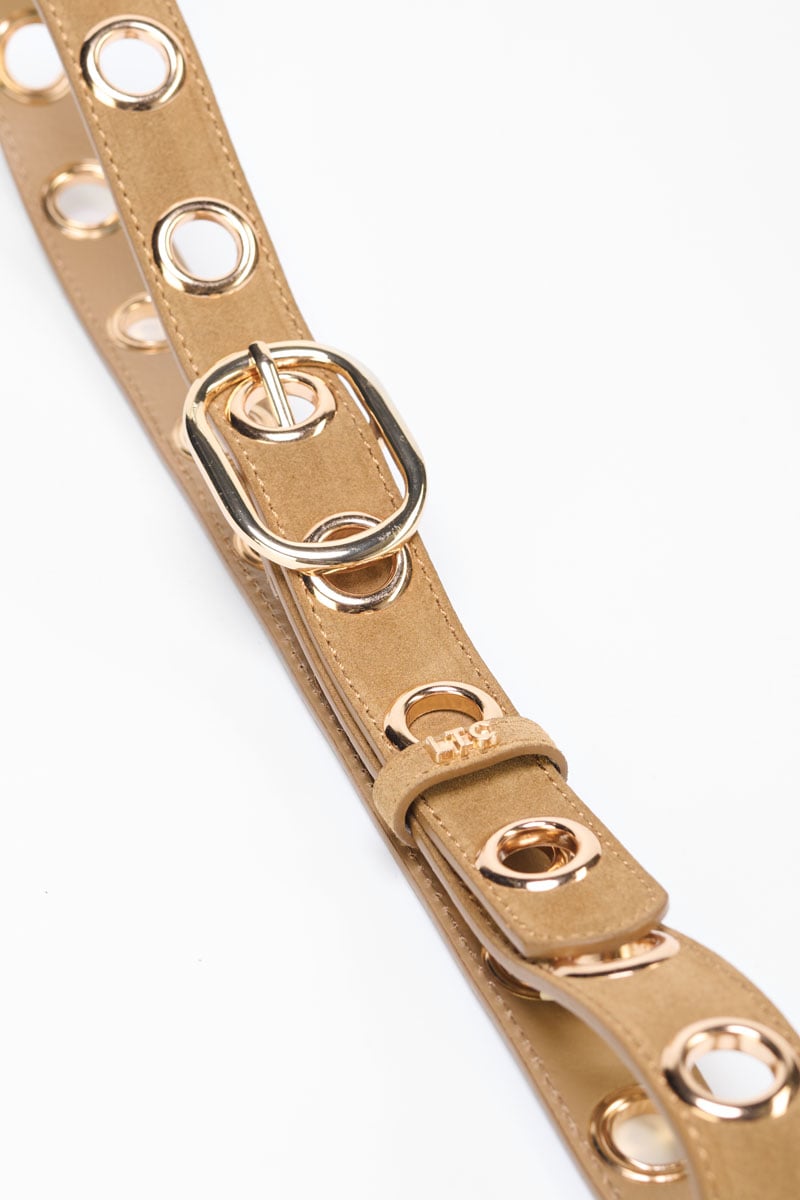 Ceinture Wilden en cuir velours marron