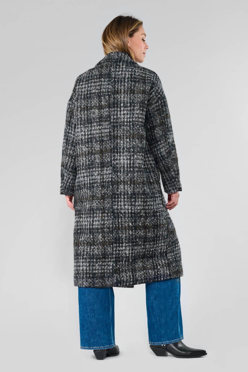 Manteau long Aklys à motif carreaux