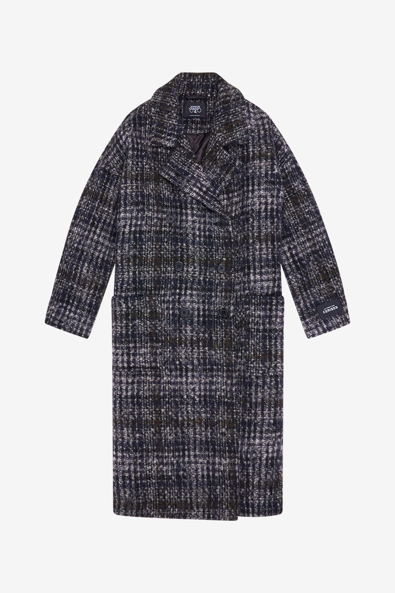 Manteau long Aklys à motif carreaux